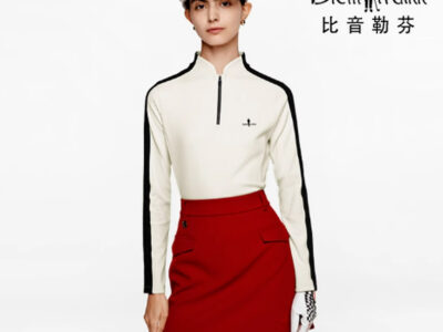 比音勒芬女士24秋季新款弹力柔软高领运动休闲长袖T恤G883241429