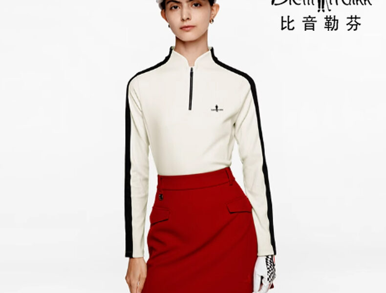 比音勒芬女士24秋季新款弹力柔软高领运动休闲长袖T恤G883241429